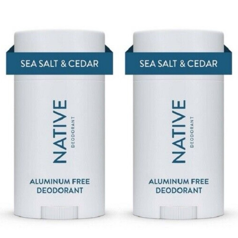 2for1 Native Sea Salt & Cedar Deodorant Duo natural aluminum free bundle lot